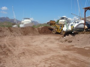 Behind our work shop