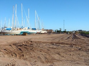 work area in service repairing west side